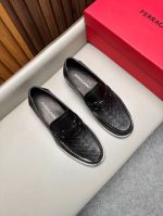 Ferragamo Black calfskin  Leather Shoes-Ferragamo Man Business Leather Shoes